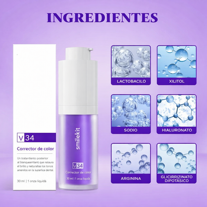 Suero blanqueador ModerneSmile™ V34: resplandor instantáneo para una sonrisa radiante