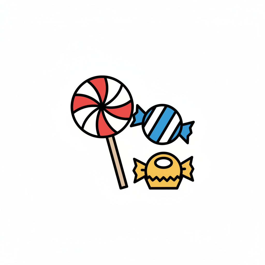 Icône sucreries fond blanc